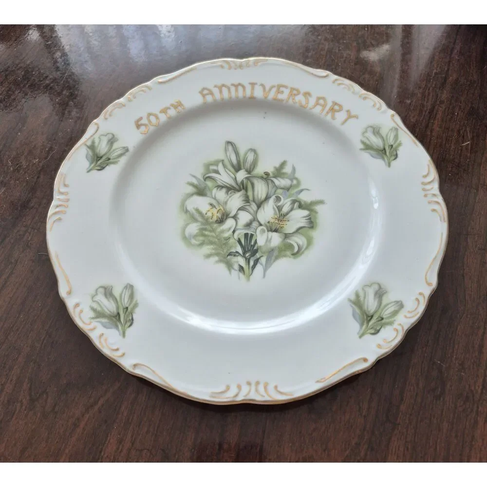Norcrest Fine China 50th Anniversary Plate Japan White Lily of the Valley Plate